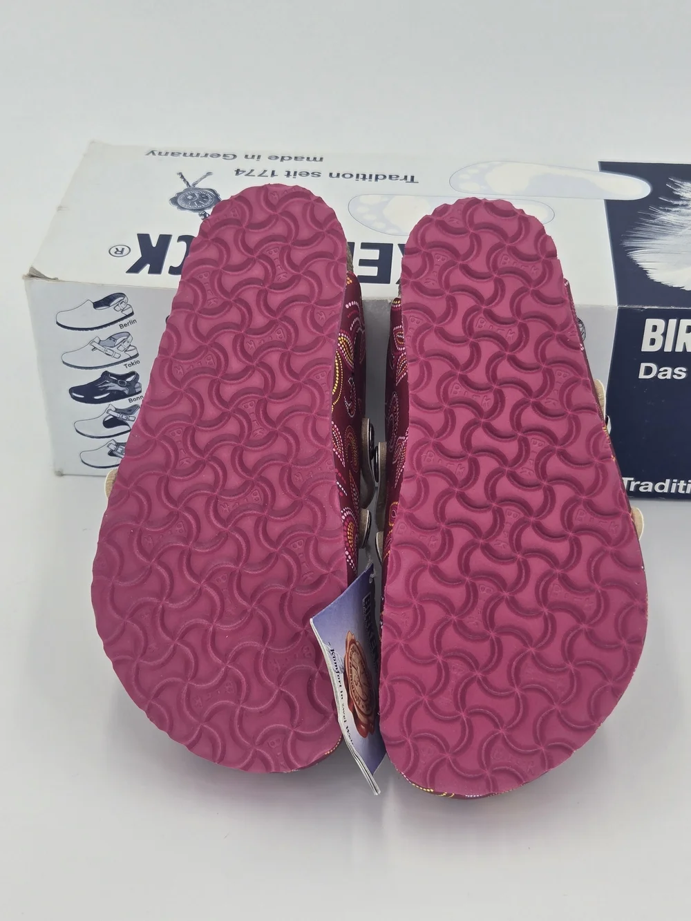 Birkenstock Dorian Kinder Birko-Flor Red Flower Mary Jane Clogs Size C11 Toddler